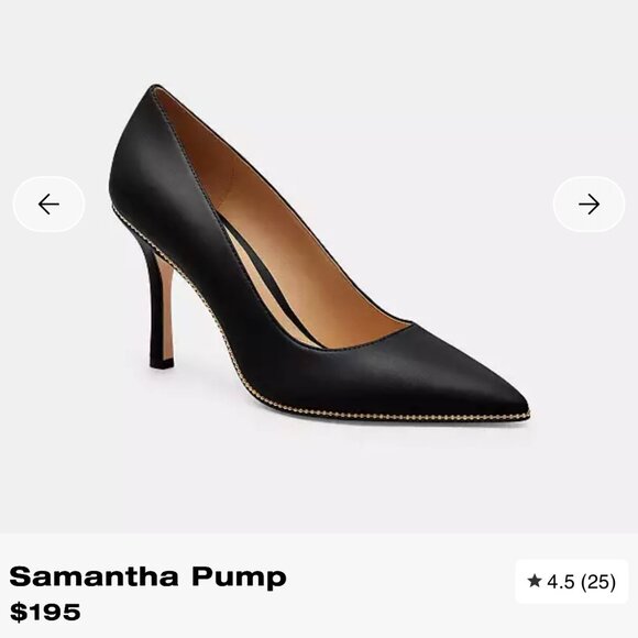 COACH Black Leather High Heel Shoe size 7.5 - Picture 2 of 16